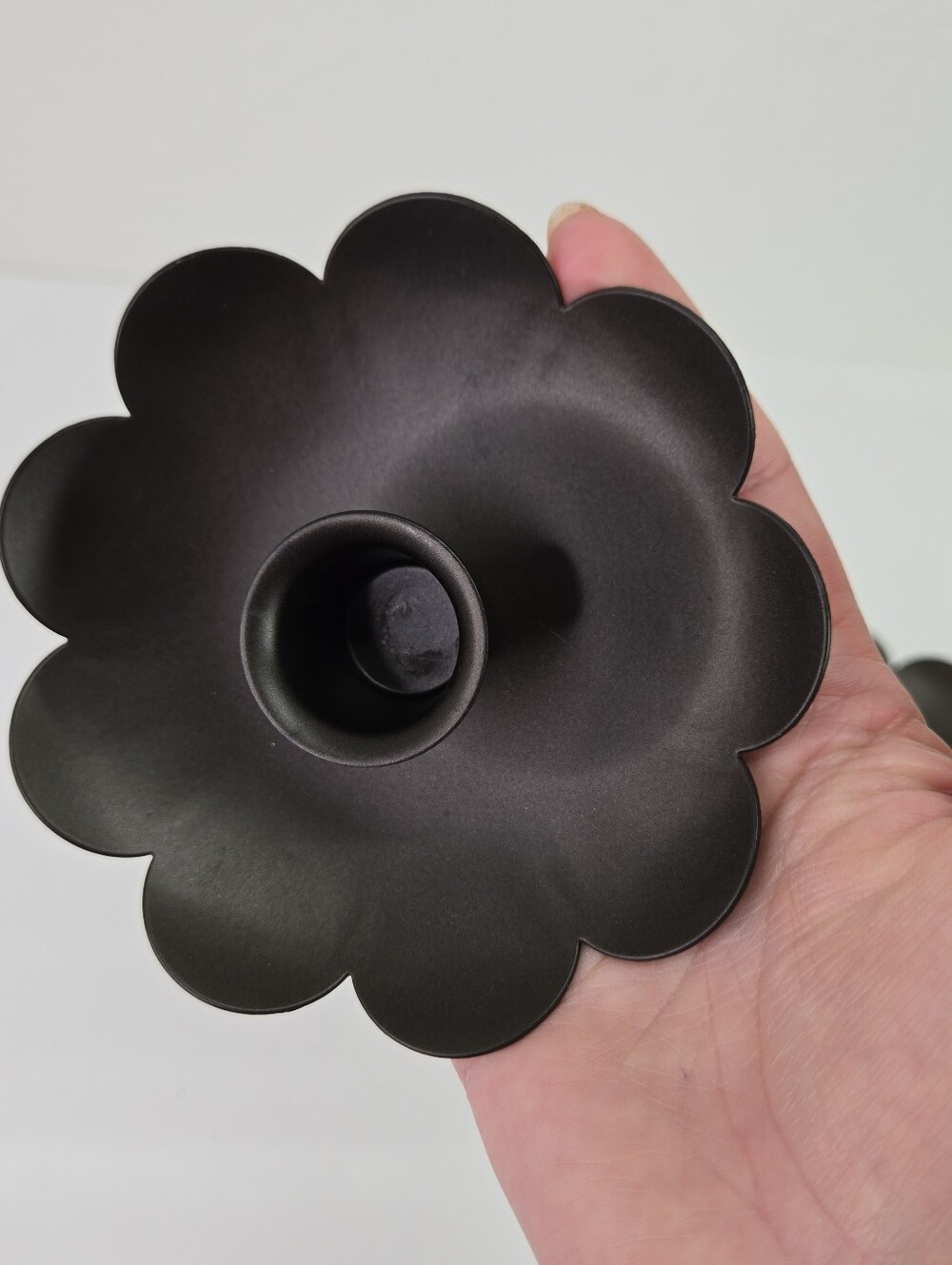 PartyLite Black Metal Scallop Flower Taper Candle Holders Creative Capers Set 2 - Picture 13 of 16